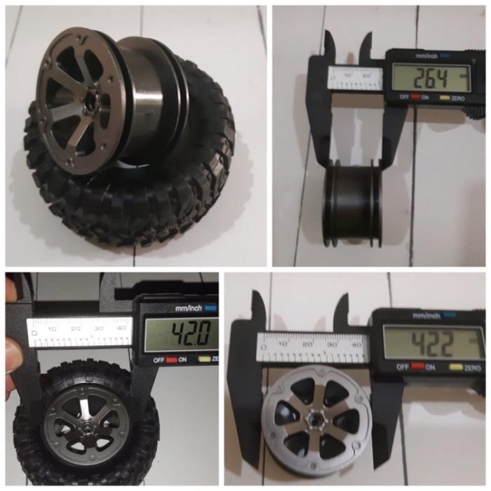 1 SET UPGRADE TIRE / BAN DAN RIM / VELG REMOTE CONTOL (RC) WPL MN D90 - FAKRA SHOP Plastik Control Toy 1