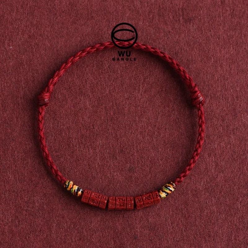 Vòng tay chu sa dây chỉ đỏ chuỗi hạt may mắn