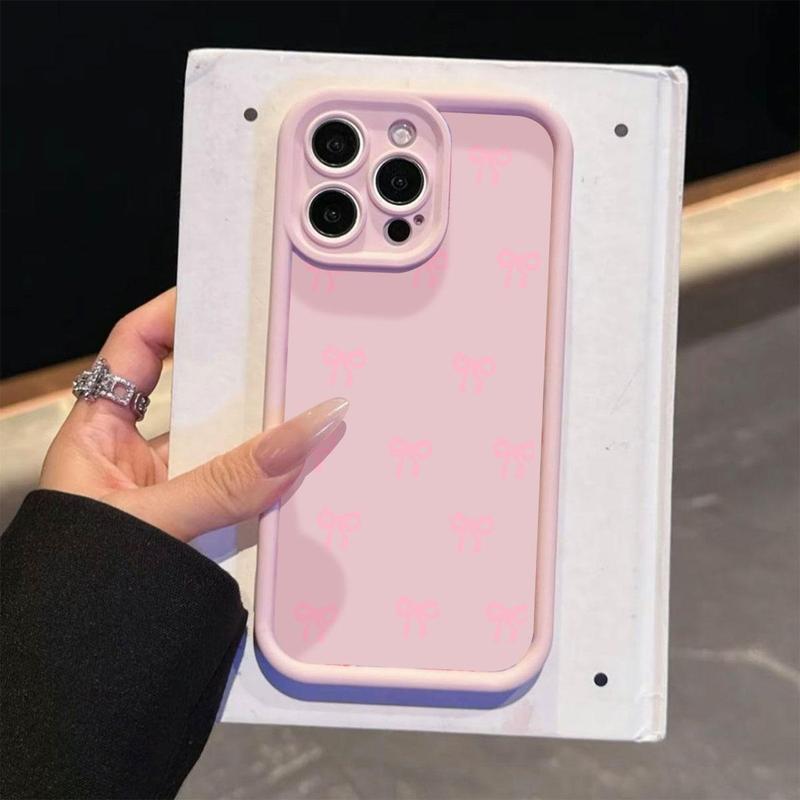 Product Introduction of Bow Pattern Phone Case, Cute Phone Protective Cover, Phone Accessory Compatible with iPhone 11 12 13 14 15 16 Pro Max 1