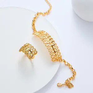 87S Set Perhiasan Wanita Lapis Asli Dewasa Murah Korea Gelang Dan Cincin Perak Antikarat Termurah Tidak Luntur Untuk