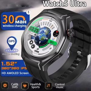 2025 New GT5 Pro 1.53 inch AMOLED 300mAh Smart Watch for Men Women Compass NFC Bluetooth Call Waterproof 100+ Sports Mode Smarwatchs for Android IOS Phones
