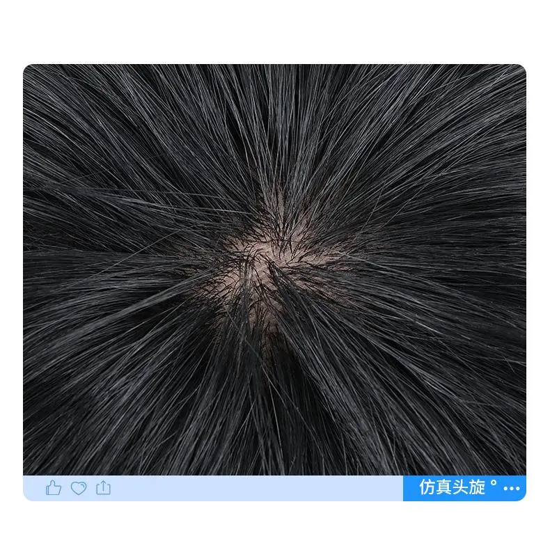 wig pria, wig rambut manusia patch botak pria tak terlihat wig klip kerucut pengganti mulus, cocok untuk dipakai sehari-hari, hitam 2
