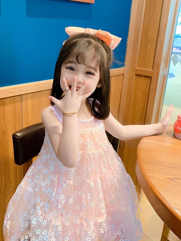 Product Introduction of Girls' Dress Summer Dress 2024 New Korean Style Western Style Children Toddler Summer Baby Princess Dress Vest Dress 20