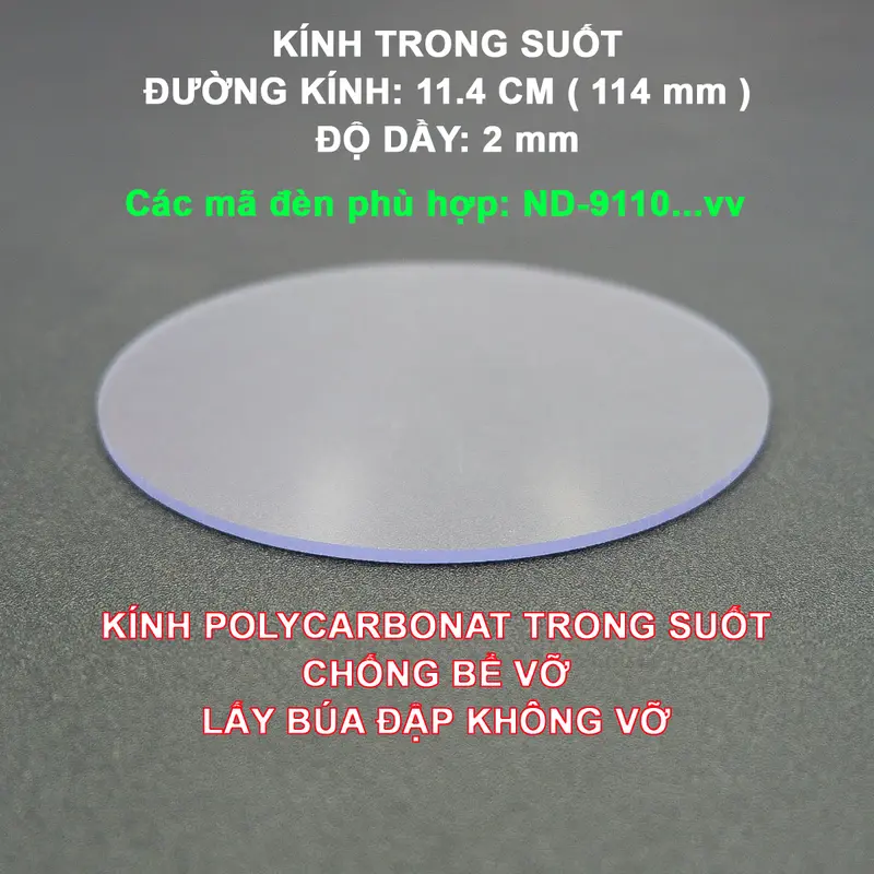 Tấm Nhựa Polycarbon Chống Vỡ Thay Thế Cho Các Loại Đèn Đội Đầu Cầm Tay Nhiều Kích Thước 2