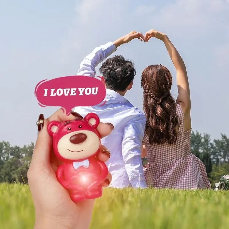 Mainan perempuan [Versi audio]I love you Lotso Sanrio boneka Night sonic Light Kawaii 3D LED Cinnamoroll Lampu Figure Kartun  Lucu Kecantikan Hiasan Kamar Tidur Samping Tempat Kotak kado ulang tahun cewek Plastik pentol pasangan Kuning Hadiah Ayam 5