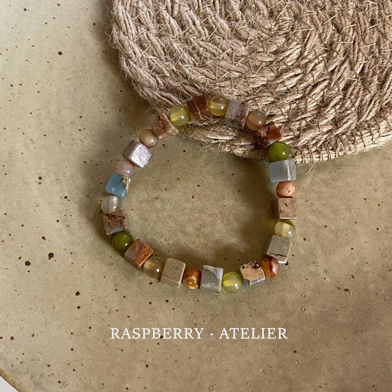 Product Introduction of Peach Bamboo New Chinese White Beaded Bracelet Natural Stone Twin Artistic National Style Niche Retro Bracelet 11