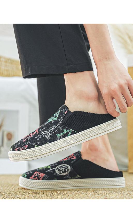 Product Introduction of [Factory Direct Sales] Canvas Shoes Men's Summer Thin Slip-on Half Slippers Men's Shoes Casual and Lightweight Old Beijing Cloth Shoes 11
