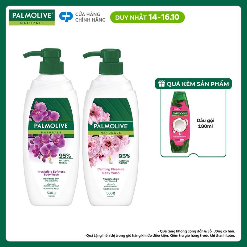 [Duy nhất 14-16.10] Bộ 2 Sữa tắm Palmolive chiết xuất thiên nhiên dưỡng da ẩm mịn từ sữa và hoa 500g Dưỡng Body mềm mịn