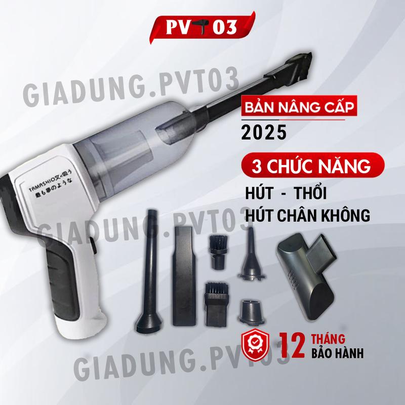 Hàng Loại 1 Máy Hút Thổi Bụi Cầm Tay Không Dây TAMASHIO 3 Chức Năng 7 Đầu Hút Bảo Hành 12 Tháng Làm Sạch