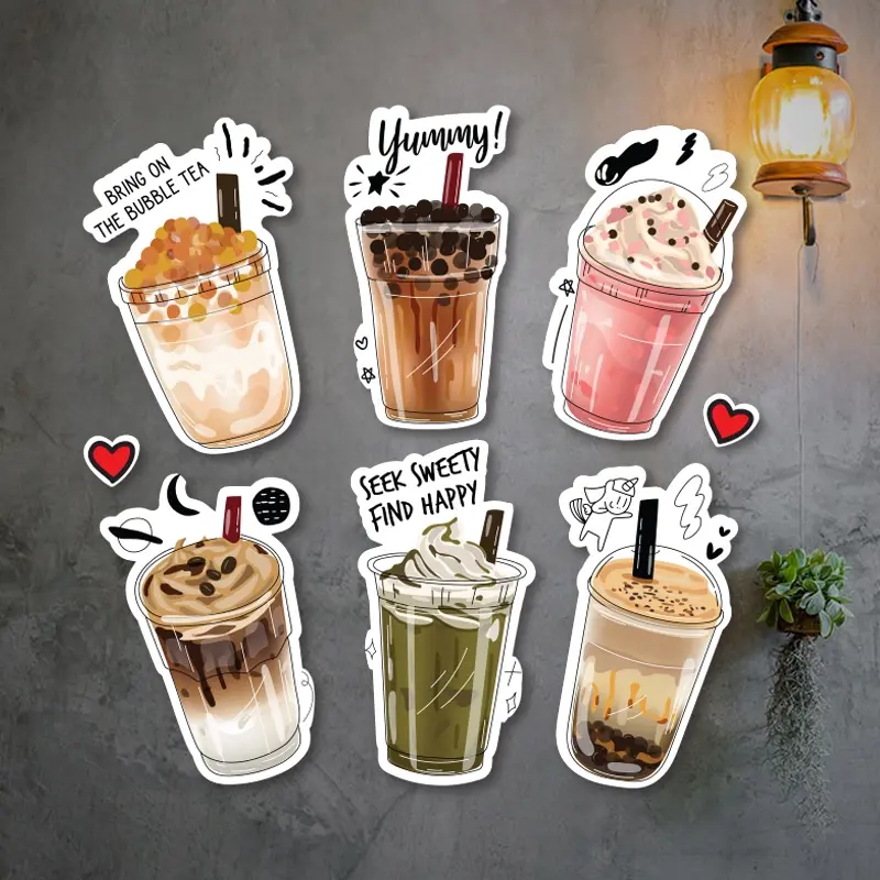 BỘ TRANH 3D Trà sữa trang trí quán - Set 5 tranh Treo Tường