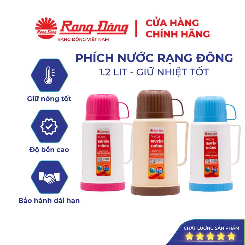 Phích nước mini Rạng Đông 1,2 lít, bình thuỷ giữ nhiệt cá nhân, đựng nước nóng, Model: RD 1235 N1 0