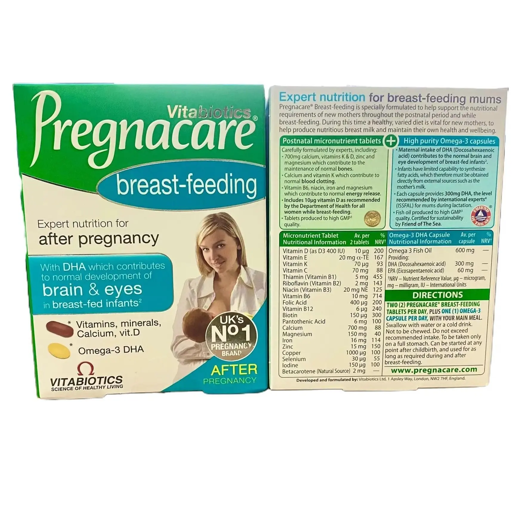 Dung shop - Vitamin tổng hợp Pregnacare Breast feeding  sau sinh Anh quốc lợi sữa, hộp 84 viên (vitamin mẹ sau sinh).