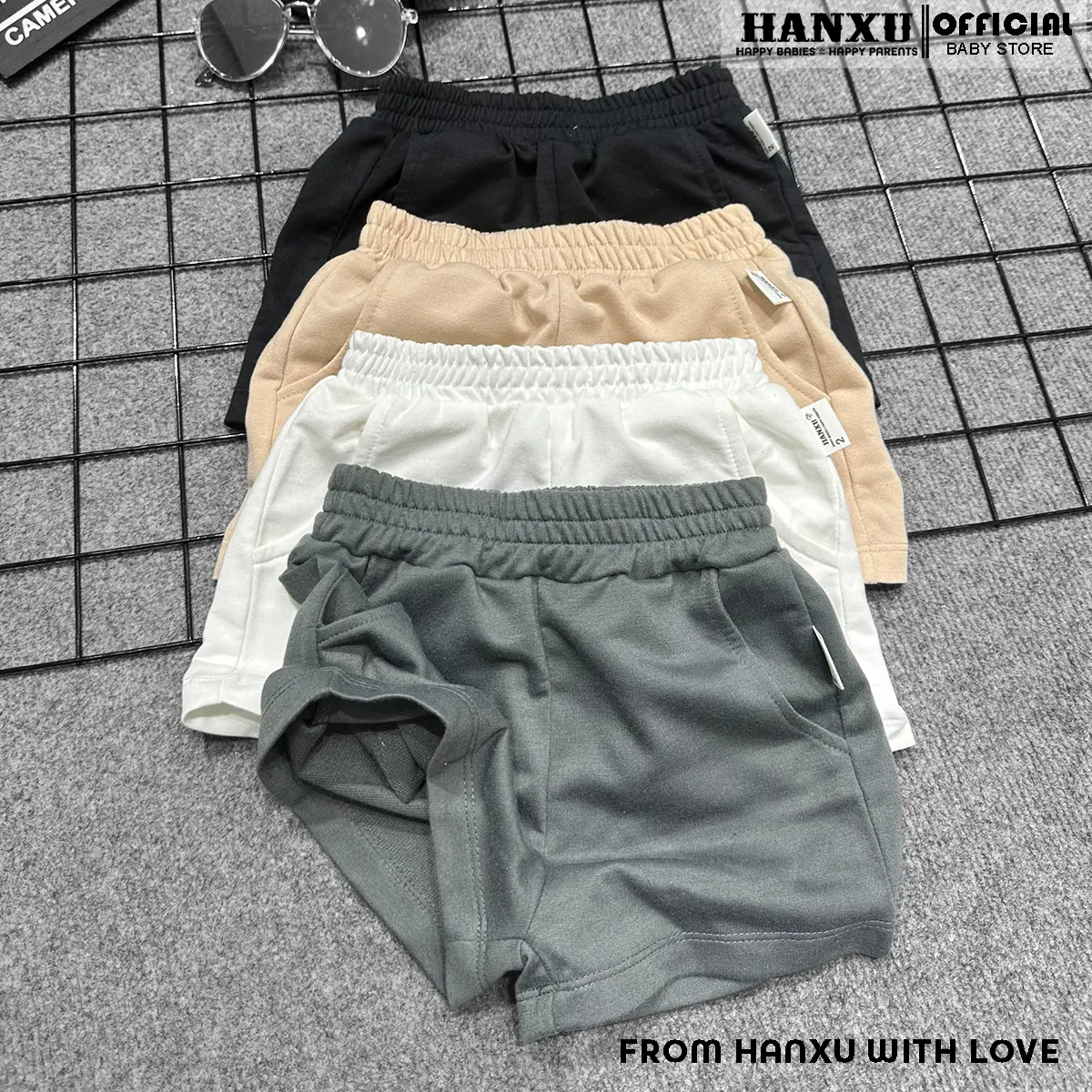 Quần Sooc Đùi Bé Trai Vải Da Cá Dáng Đẹp, Quần Short Bé Trai Hanxu