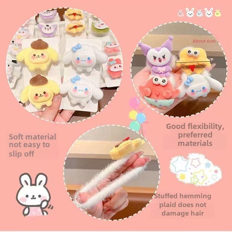 Dây Buộc Tóc, Chất Liệu Nhồi Bông Thích Hợp Cho Bé Gái Và Trẻ Em, Thiết Kế Dopamine, Có Cinnamon Babycinnamoroll, Kiểu Tóc Cho Bé Gái Mới Women 4