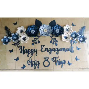 Paper flower dekorasi tunangan bunga kertas backdrop lamaran home dekor hiasan rumah aqiqah tedak siten graduation wisuda homedecor