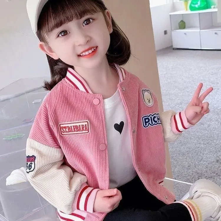 Áo Khoác Bóng Chày Cho Bé Gái, Bộ Sưu Tập Mùa Xuân Và Mùa Thu, Hàng Mới Về 2024, Phong Cách Phương Tây, Phong Cách Người Nổi Tiếng Trên Internet, Thích Hợp Cho Bé Gái, Quần Áo Mùa Thu, Làm Bằng Lông Cừu, Quần Áo Trẻ Em 2