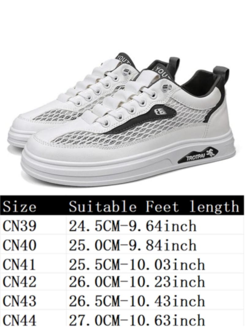 Product Introduction of Men's Casual Breathable Mesh Sneakers, Fashionable Lace Up Low Top Sneakers for Daily Wear, Male All-match Round Toe Sports Shoes for Daily Wear 5