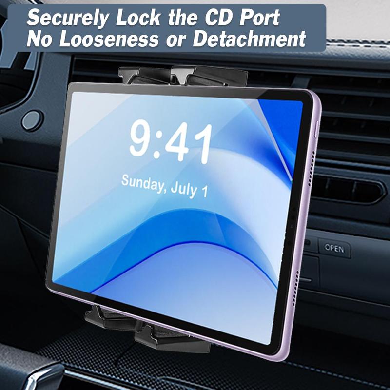 360° Rotatable CD Port Car Phone Holder, Durable & Stable Phone Holder for Car, Universal Car Phone Holder Mount for CD Player Slot, Compatible with 4.7-14 Inch Smartphones & Tablets 5