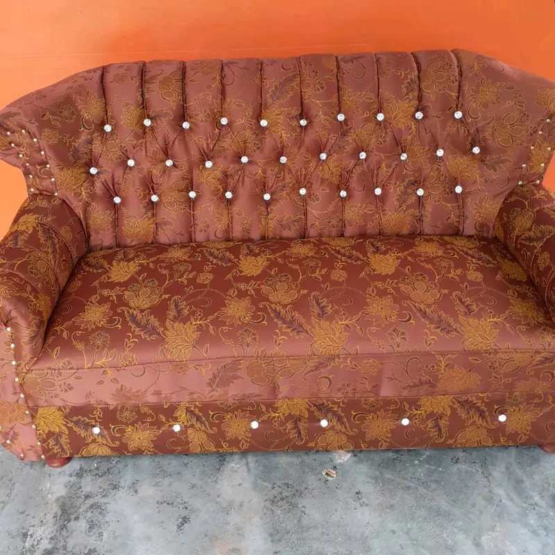 KAIN SOFA TIMBUL GOLD // KAIN KURSI KELEP BAHAN JOK KURSI MOTIF BUNGA // COVER BANTAL SOFA MINIMALIS 7