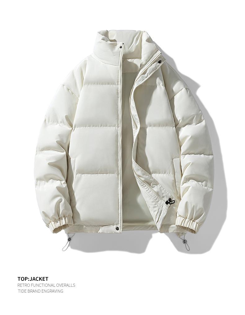 Product Introduction of In Stock Couple's down Jacket Thickened Warm Cotton Coat Cold-Resistant Baggy Coat Men's and Women's Jacket Solid Color Stand-up Collar down/Cotton-Padded Jacket Men's and Women's New Winter Thicken Thermal Trendy Casual Couple's Bread Coat 9