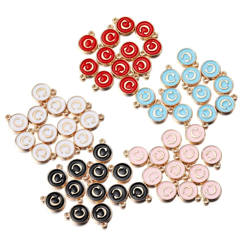 สร้อยคอจี้ตัวอักษร โลหะผสม 12 มม. สีขาวและสีดำ โซ่ทำเครื่องประดับ DIY St.kunkka 1 ชิ้น