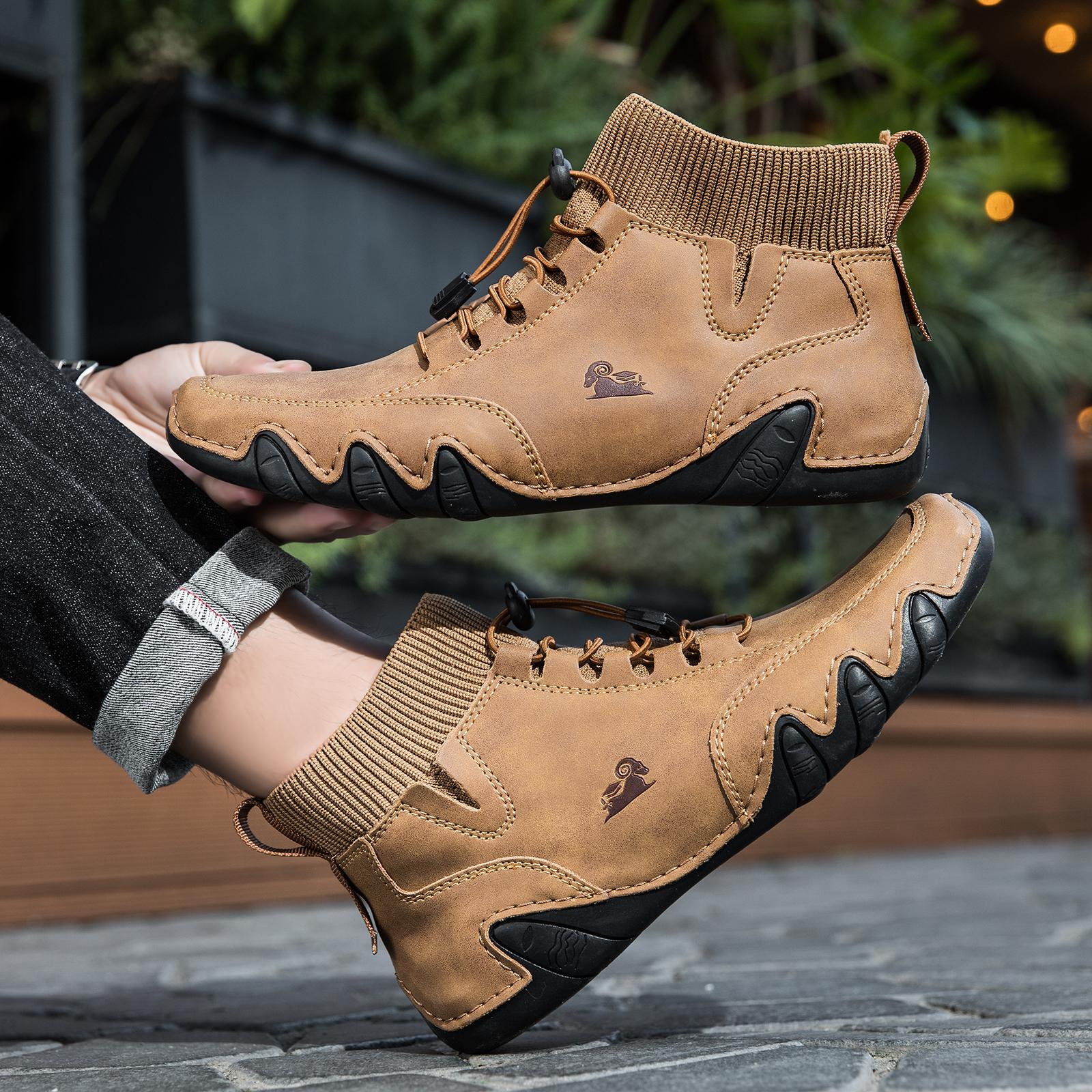 Prelesty Sepatu Martin Boots Pria Tinggi Kulit Asli Original Formal Footwear Cowok Dewasa High Top Kerja Karet Lentur Keren 345