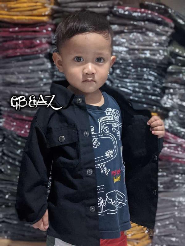 kemeja anak semi parka anak Hitam fashion 6