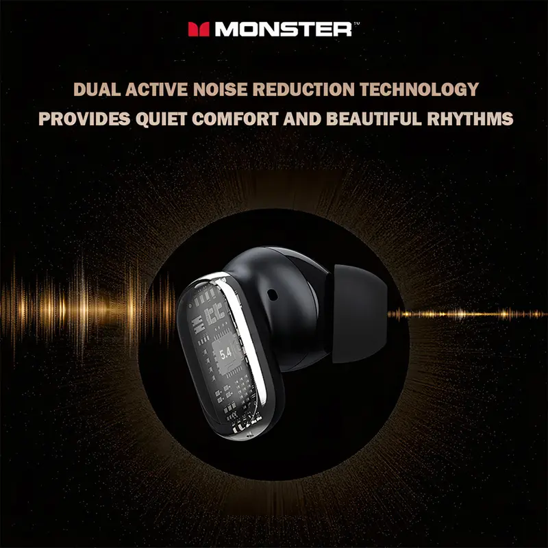 Monster XKT28 (ANC) Wireless Bluetooth Earphones Mini Earbuds TWS Gaming Low Latency 6