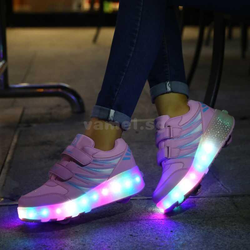 Product Introduction of Size 27 43 Kids Led Light Shoes Children Roller Skates Boy And Girls Sneakers 7