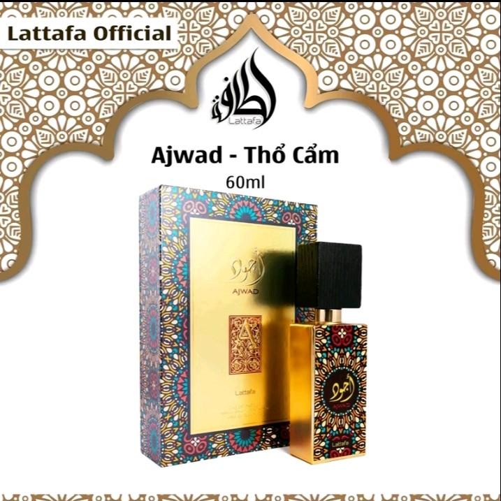 LATTAFA NƯỚC HOA UNISEX AJWAD THỔ CẨM  PERUME DUBAI NGỌT NGÀO XỊT THƠM COSMETIC 0