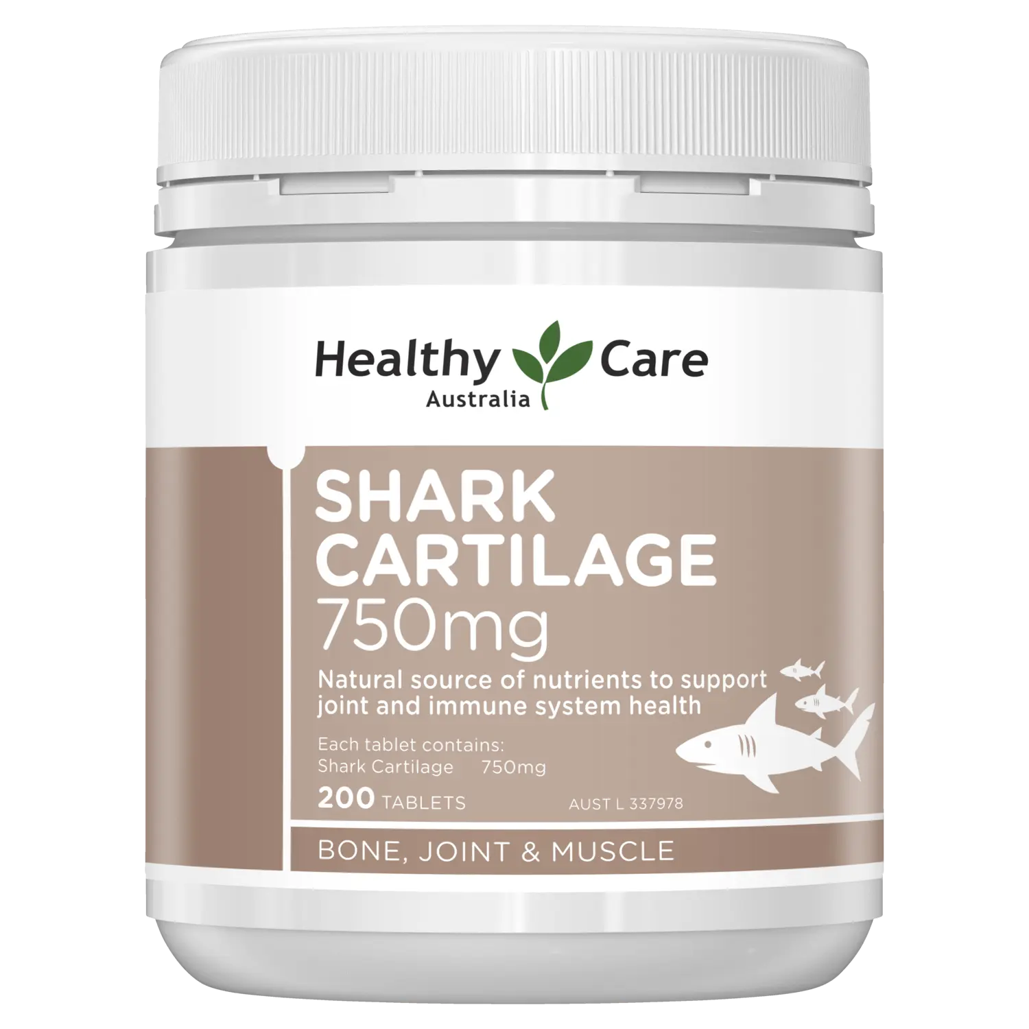 Sụn vi cá mập Healthy Care Shark Cartilage 750mg 200 viên - ÚC