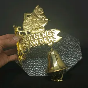 Bel pintu lonceng kuningan Gold, motif semar tulisan soegeng rawoeh