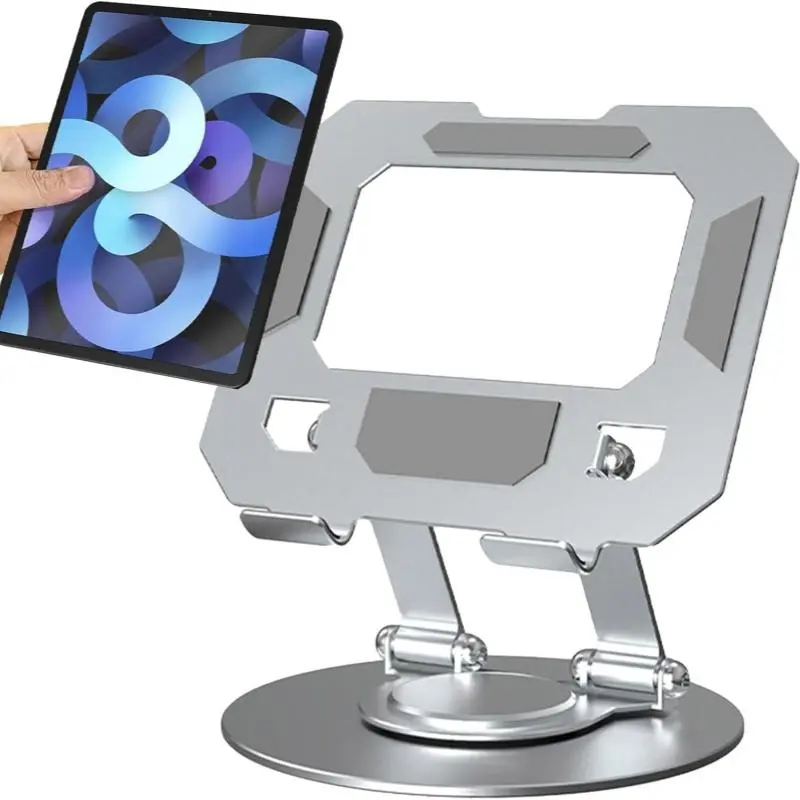 Adjustable Tablet Stand, 360° Rotatable Foldable Tablet Holder, Multi-angle Holder for Desktop Use, Compatible with Phones & Tablets