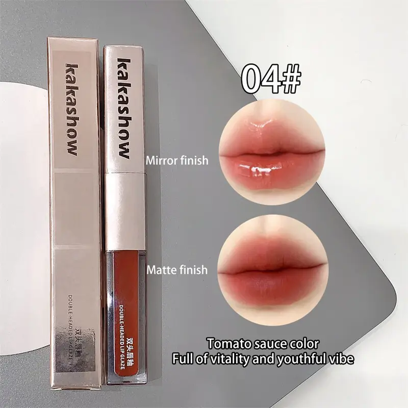 Son Môi Lì, Kakashow, Son Kem Hai Đầu, Lâu Trôi, Nhung Sương Mềm, Lì, Tự Nhiên, Mịn Màng, Nhẹ, Son Bóng Nước, Không Thấm Nước, Không Dễ Cởi Trang Điểm, Không Khô, Cốc Không Dính, Giá Cả Phải Chăng, Mỹ Phẩm 1
