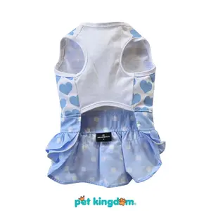 Pet Kingdom Doggy Dolly Baju Dress Anjing Heart - Biru Kostum Peliharaan Gaun Hewan Pakaian Anjing Rok Anjing Baju Peliharaan