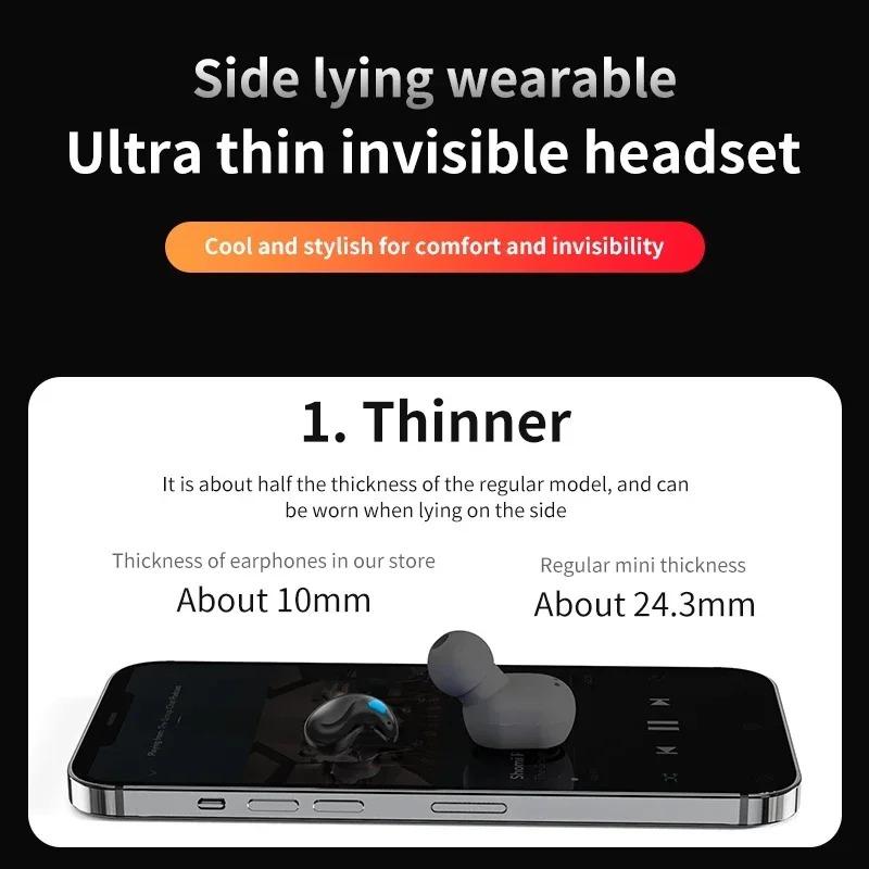 Tai Nghe Không Dây, X55, Phiên Bản 5.0, Vô Hình, Thích Hợp Đi Du Lịch Và Ngủ, Tai Nghe Nhét Tai, Giảm Tiếng Ồn, Tai Nghe Trong Tai, Tai Nghe 3