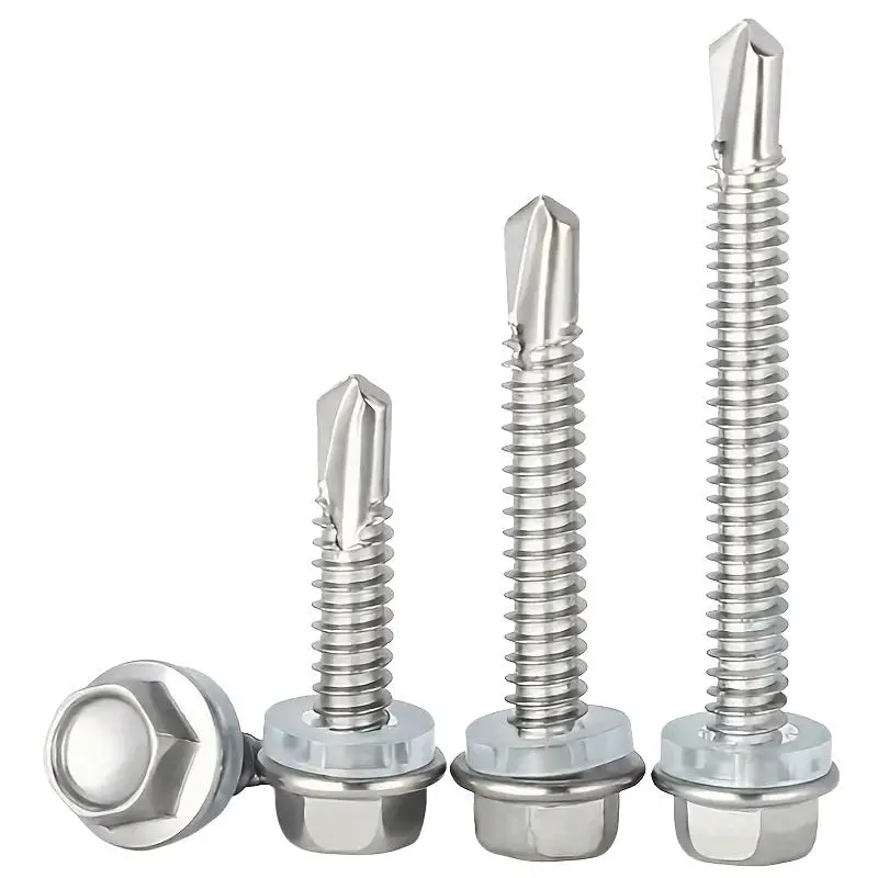 M8 Hexagon Head Self Drilling Screw Set, Stainless Steel Hexagon Head Screw Set, Fastener Set for Tesla Head Self Drilling, Hand Tool Accessories, Screw Bolts, Hardware, Heavy Duty
