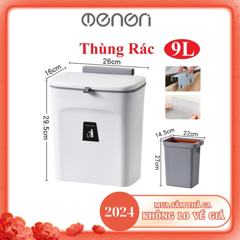 Thùng Rác Có Nắp Treo Cánh Tủ Hoặc Dán Tường Chất Liệu Nhựa PP Cao Cấp - OENON