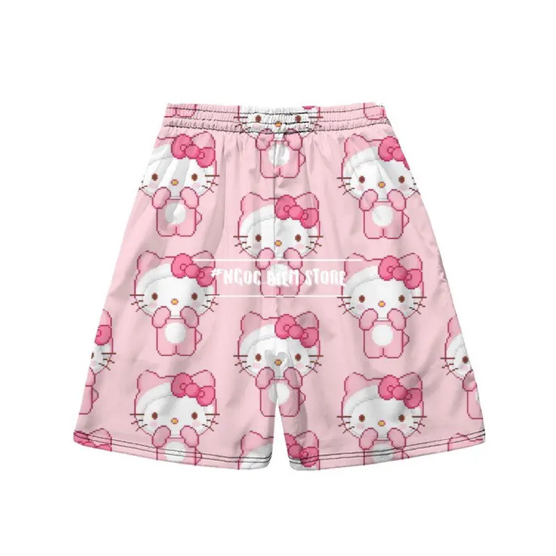 Quần Hello Kitty Hoạt hình nam nữ, quần đi biển, kỉ yếu 3