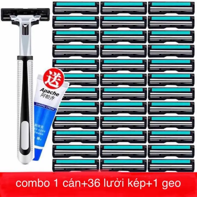 Bộ dao cạo râu 36 lưỡi tặng kèm tuýp kem cạo râu 0