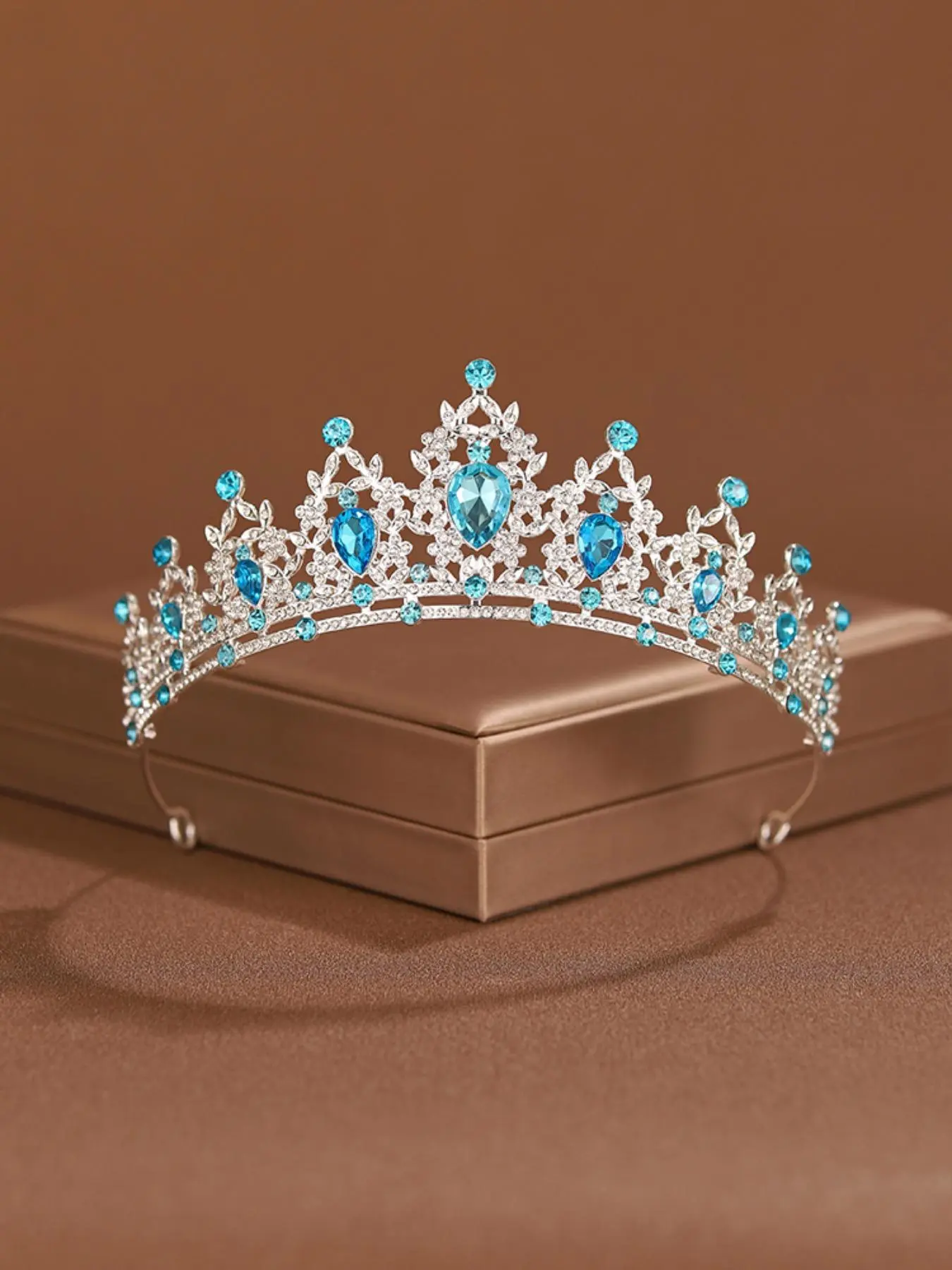 Elegant Rhinestone Decorated Crown Tiara, Fashionable Tiara for Wedding Bridal Party Formal Occasions, Fashion Hair Accessories for Women