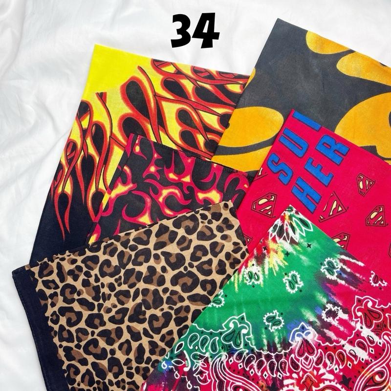 Khăn bandana lửa chất liệu cotton vuông 55x55cm nhiều màu phụ kiện hiphop cài quần dành cho nam nữ | BATUW