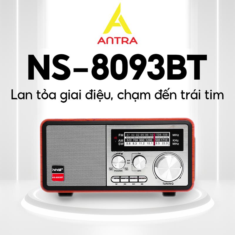 Đài Radio NNS-8093BT, Tặng USB Nghe Nhạc, bắt sóng khoẻ, nghe nhạc âm thanh sống động kèm điều khiển từ xa tiện lợi, pin khô cực khoẻ Bluetooth - Lỗi 1 đổi 1 trong 30 ngày Bảo hành 12 tháng radio