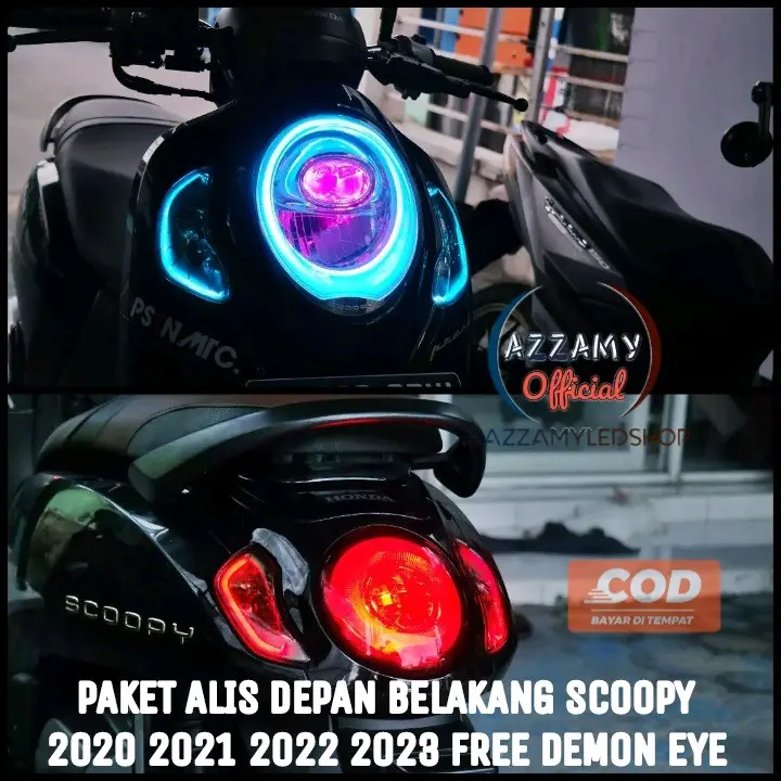 COD PAKET ALIS DEPAN BELAKANG SCOOPY 2020 2021 2022 2023 TANPA BINTIK LED DAN TERANG Motorcycle Lampu