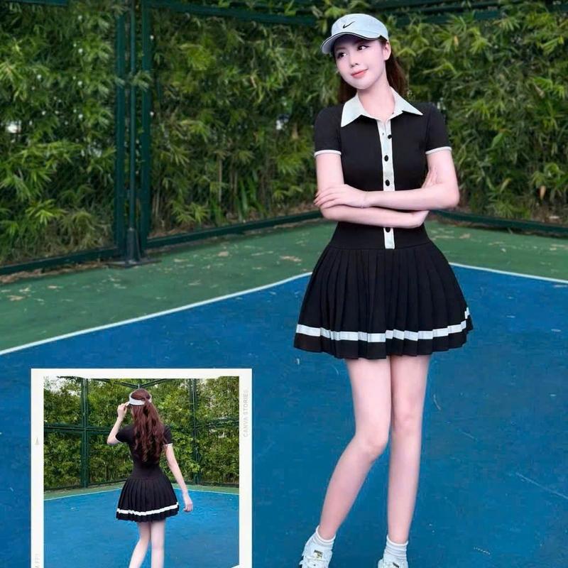 [PICKLEBALL] Hàng mới về - Set váy liền thể thao chơi Pickleball, Tennis có thể giặt máy ️ size m:49-53kg 0