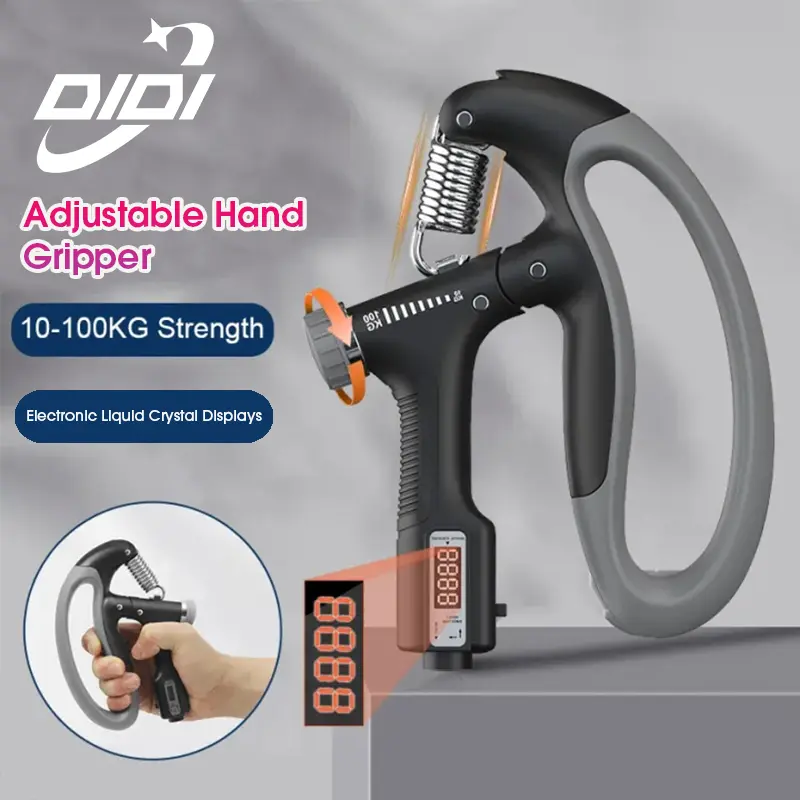 Dụng Cụ Kẹp Tay, DIDI, 10-100KG, Bộ Đếm Điện Tử, Dụng Cụ Kẹp Lò Xo Cầm Tay Có Thể Điều Chỉnh Dụng Cụ Tập Cẳng Tay Cổ Tay Ngón Tay, 4 Số Đếm, Đóng Gói Trong Hộp Màu 0