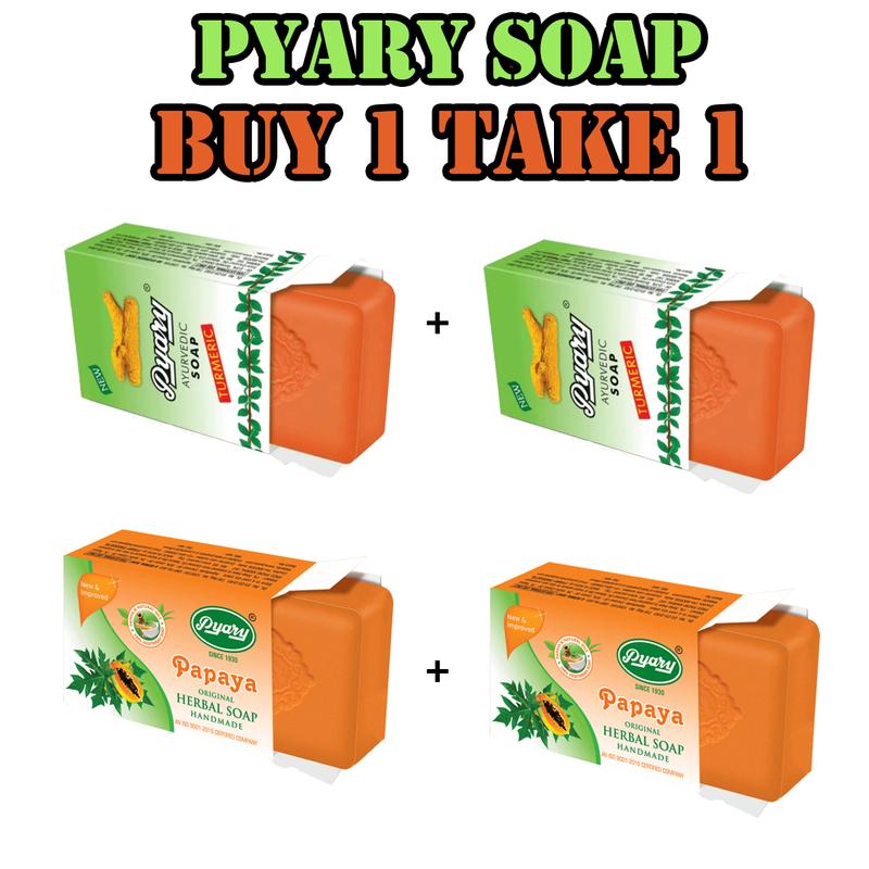 BUY 1 TAKE 1 PYARY PAPAYA / PYARY TURMERIC 75G ANTI-ACNE ANTI-AGING ...