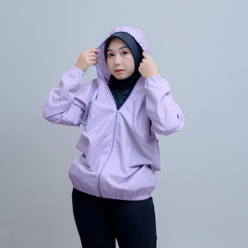Product Introduction of Jaket Parasut Wanita Import Terbaru 2024 Basic Korean Style Sauna Suit Waterproof Sport Olahraga Gym Running Jogging Haiking Bersepeda Ukuran Jumbo M | L | XL | XXL 28