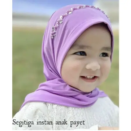 JILBAB PAYET ANAK INSTAN / PASTAN SEGITIGA PAYET ANAK / JILBAB INSTAN ANAK