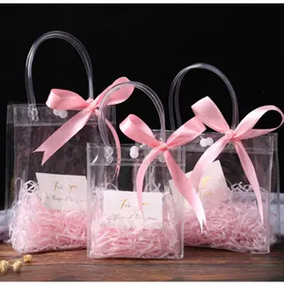 MC New Clear Tote Waterproof Bag PVC Transparent Shopping Bag Shoulder Handbag Cosmetic Travel Storage Bags Portable With Buckle
